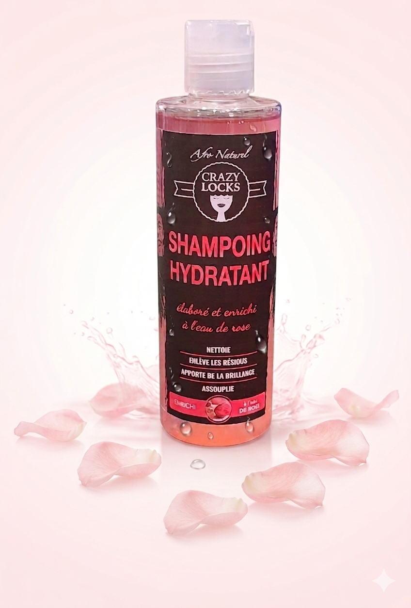 CRAZY LOCKS - Shampooing Hydratant Eau De Rose 250ml