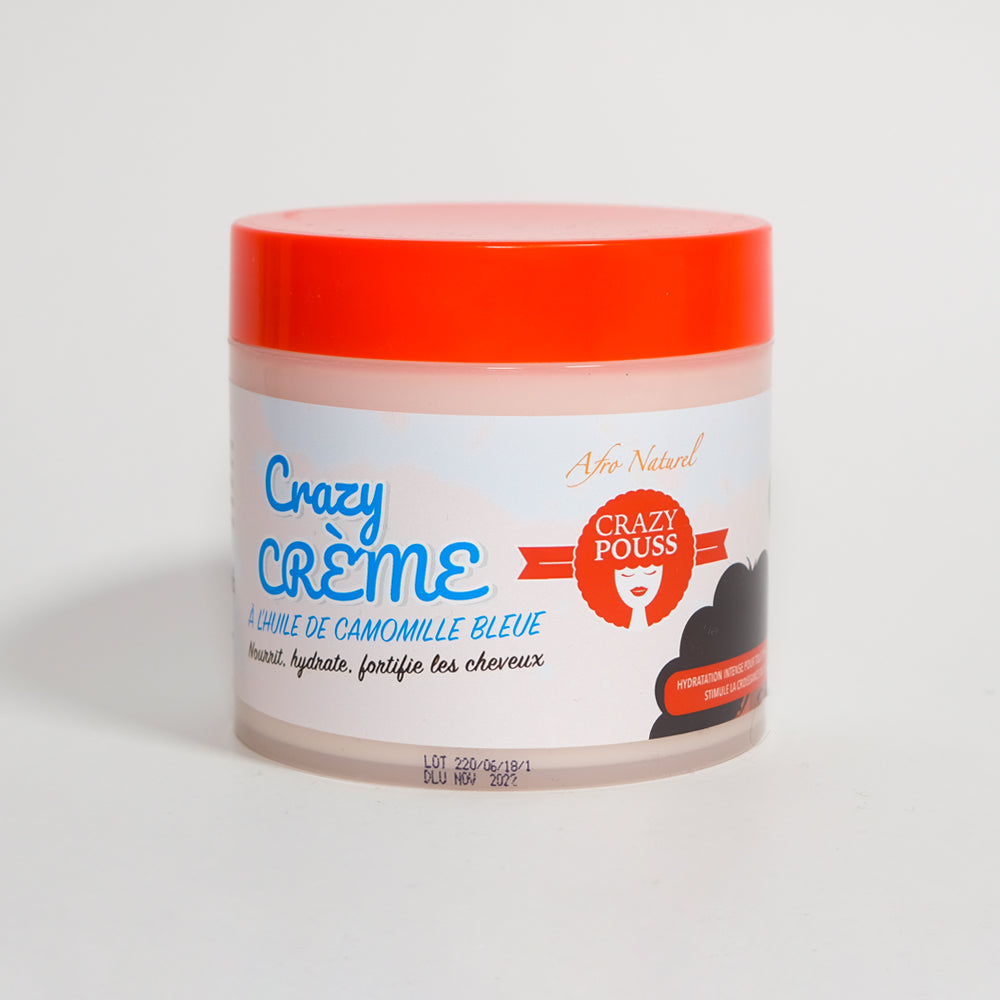 CRAZY POUSS - Crazy Crème fortifiante et nourrissante - Non grasse - Bleue - Crème à la camomille 500g