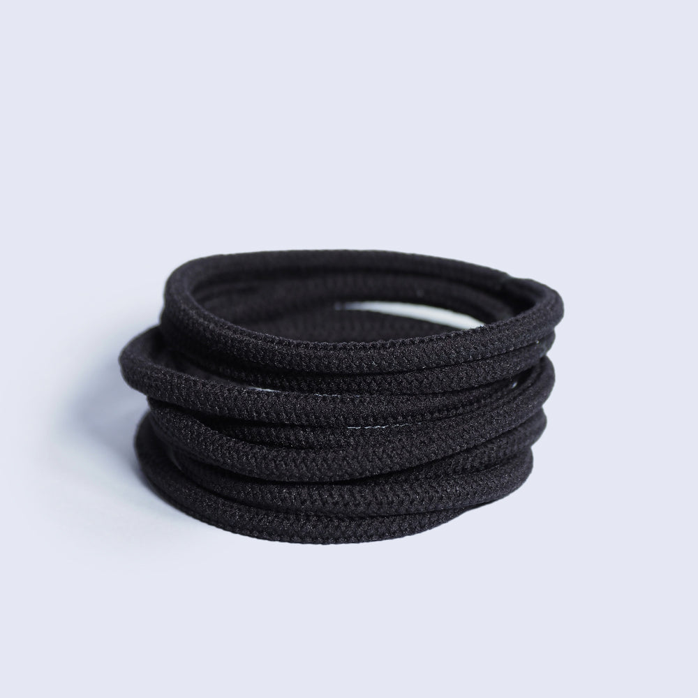 CRAZY POUSS - Lot de 8 élastiques côtelés - Taille S - Noir