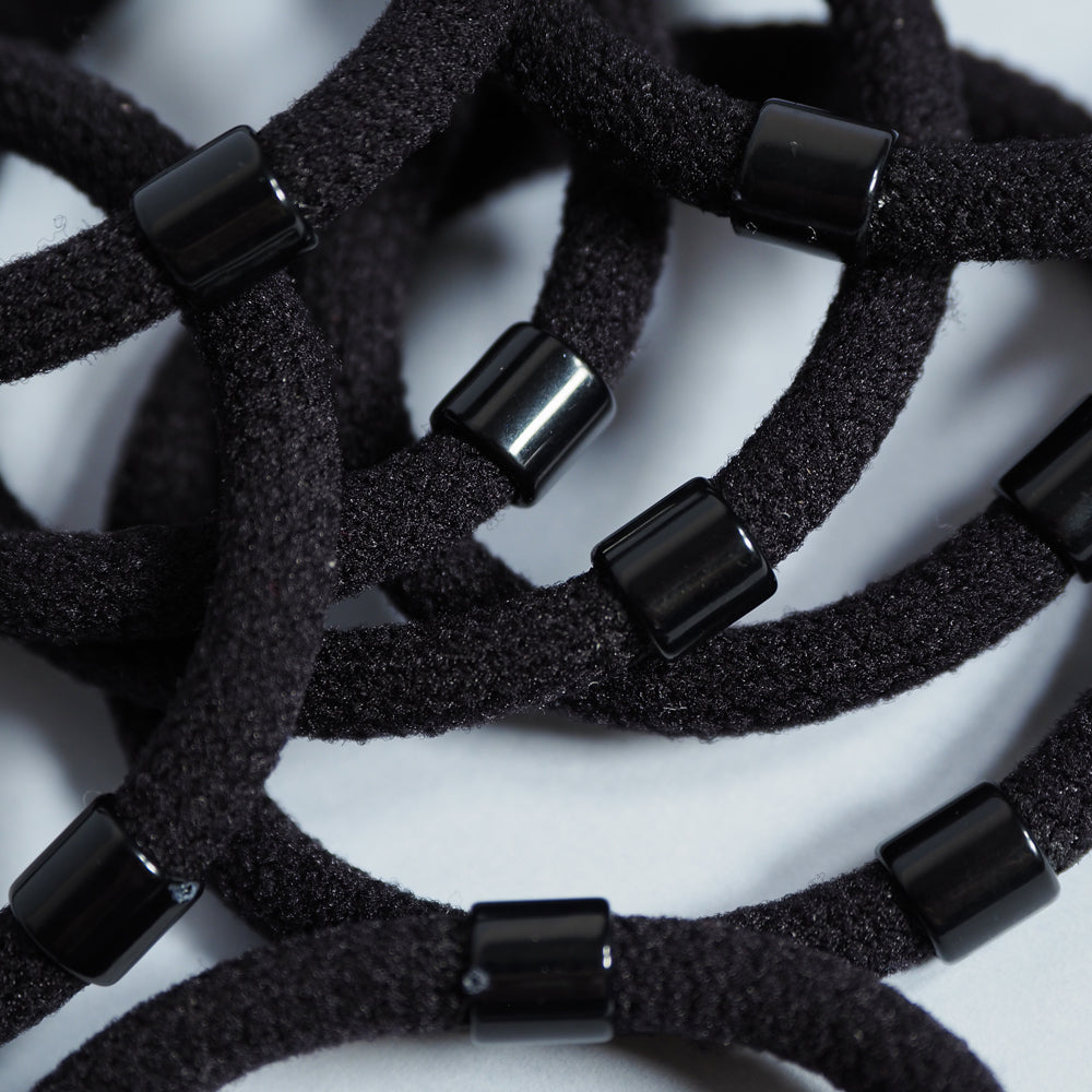 CRAZY POUSS - Lot de 8 élastiques avec barre - Taille S - Noir