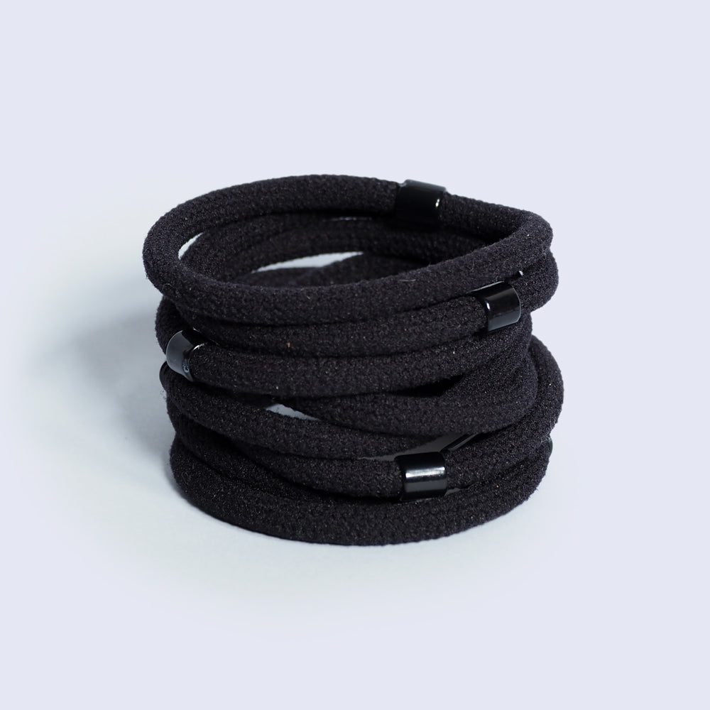 CRAZY POUSS - Lot de 8 élastiques avec barre - Taille S - Noir