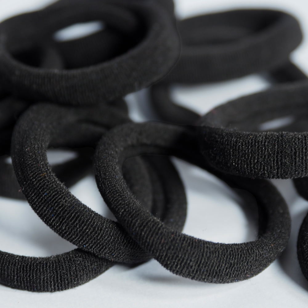 CRAZY POUSS - 12 élastiques striés - Taille XS - Noir