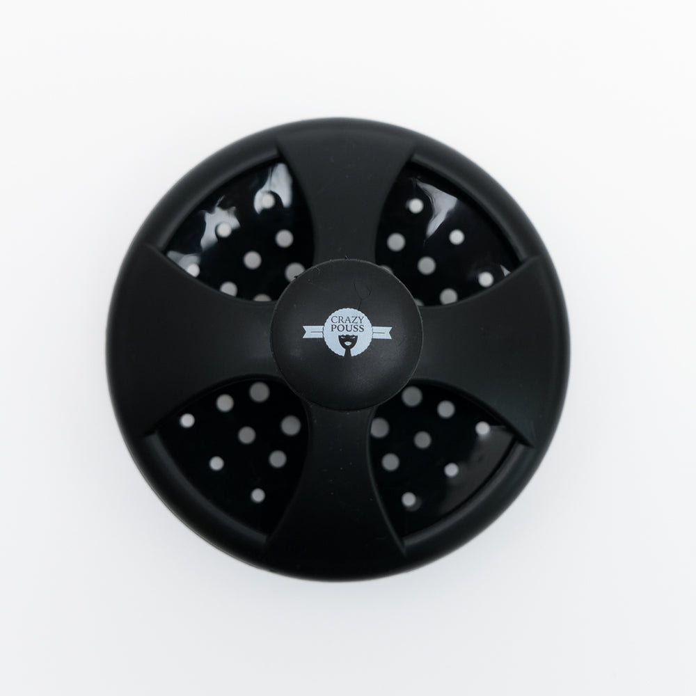 CRAZY POUSS - Brosse ronde massante - Large picots - Noire