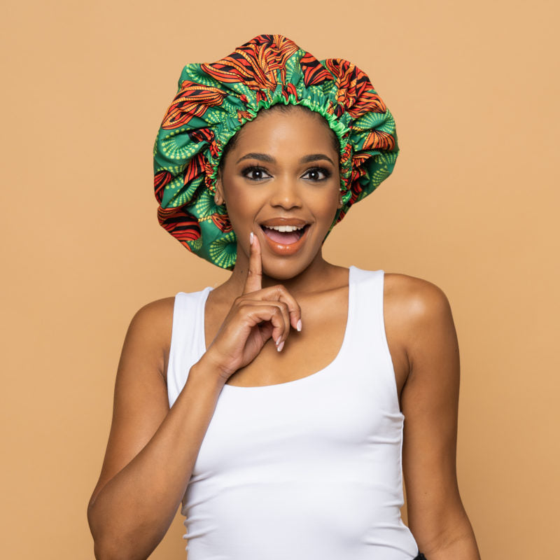 CRAZY POUSS - Bonnet en wax modèle 001 - Protecteur et anti-dessèchement - Plusieurs coloris