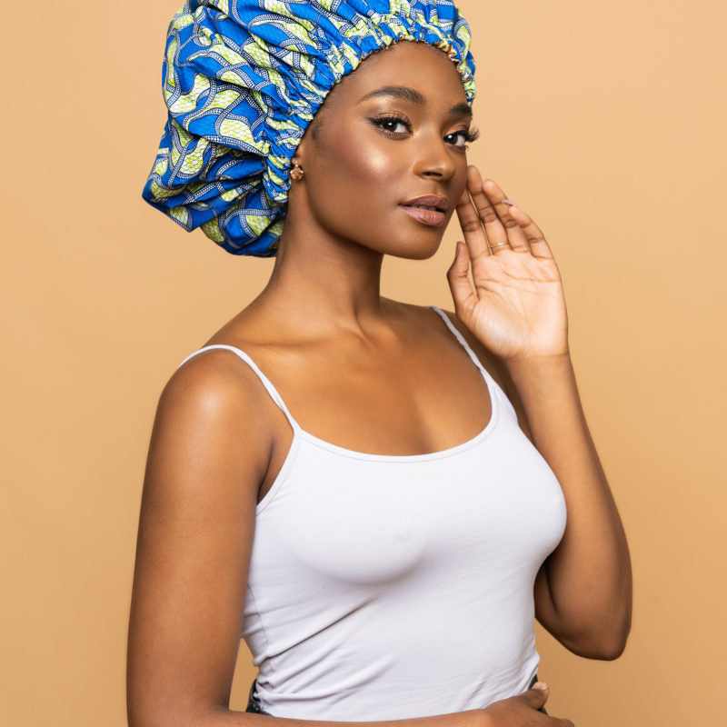 CRAZY POUSS - Bonnet en wax modèle 026 - Conservateur d’hydratation - Divers coloris