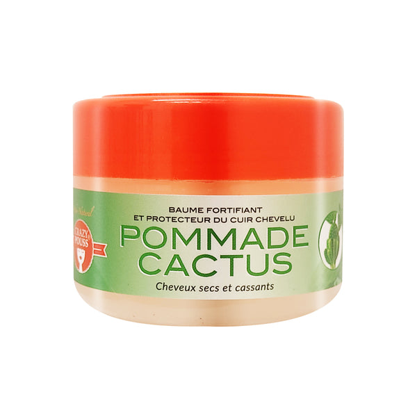 CRAZY POUSS - Pommade baume 150ml - Cactus - Baume Revitalisante & Brillance, idéale pour les cheveux ternes, très secs et abimés