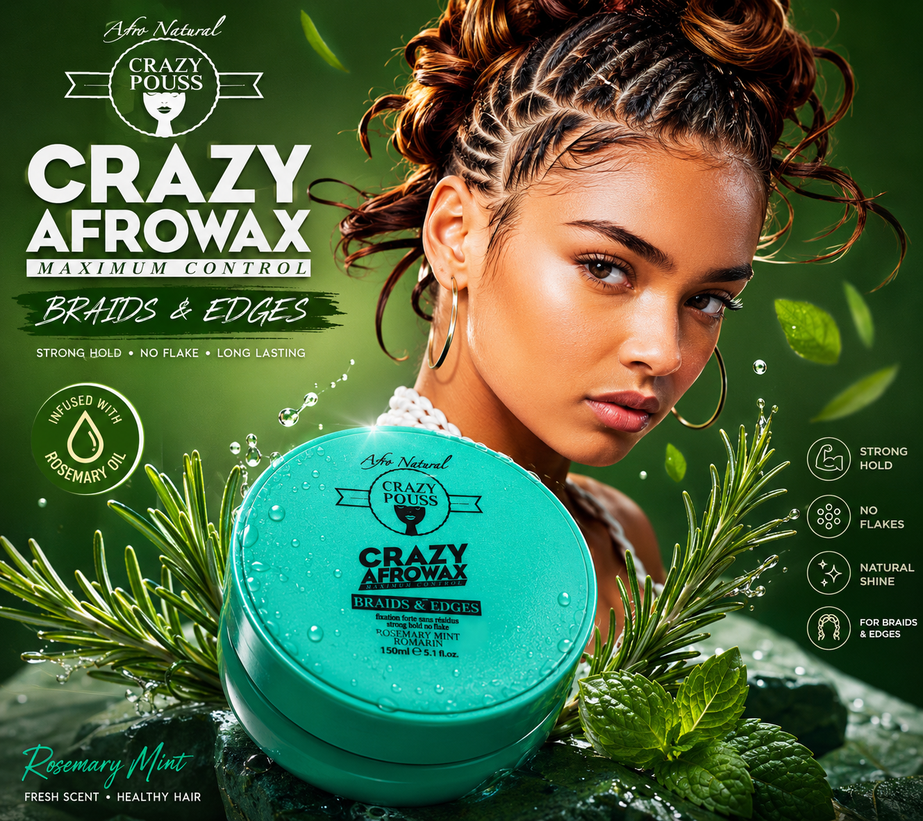 CRAZY POUSS - Cire CRAZY AFROWAX Romarin