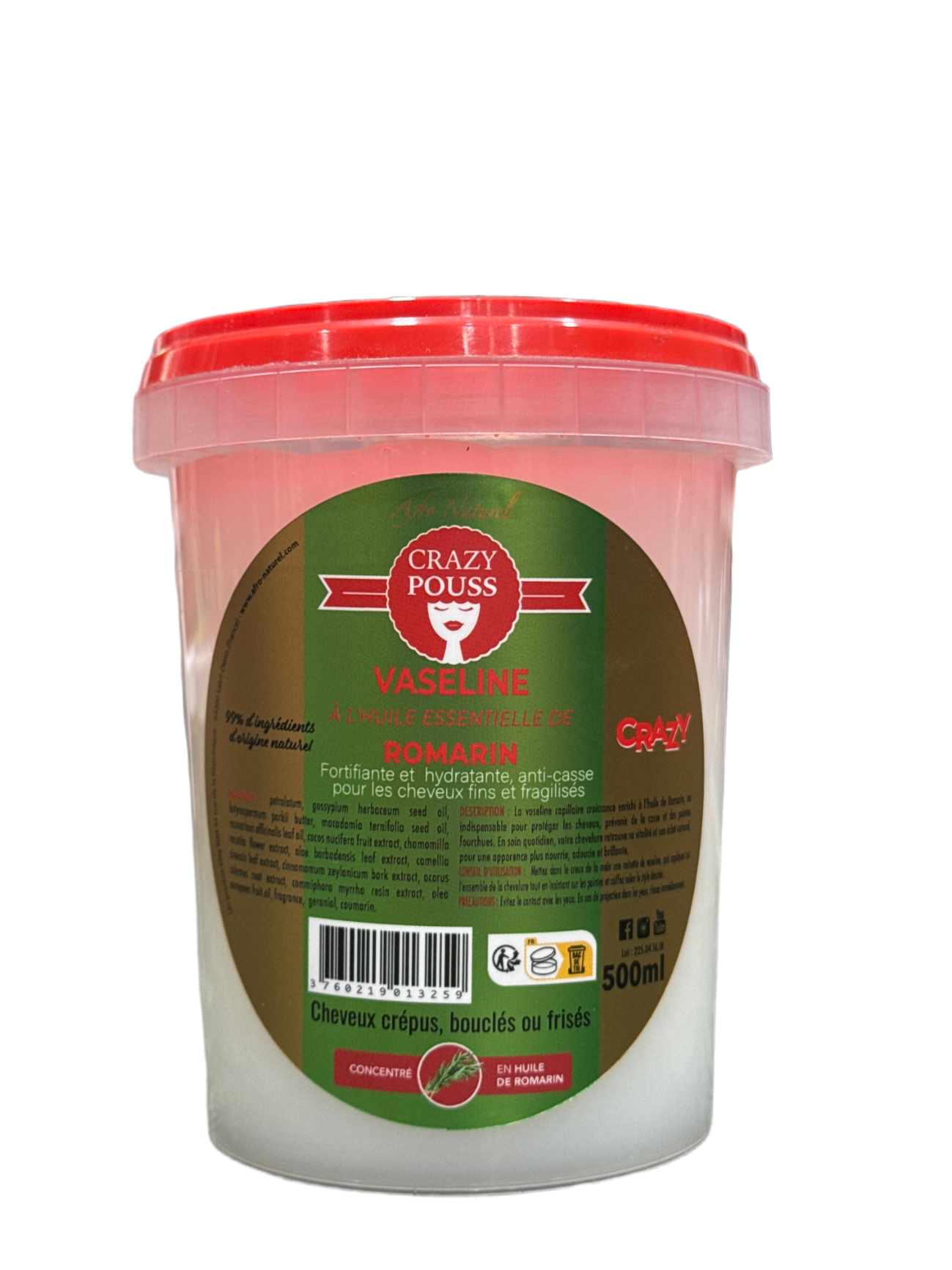 CRAZY POUSS - Vaseline  Romarin 500ml