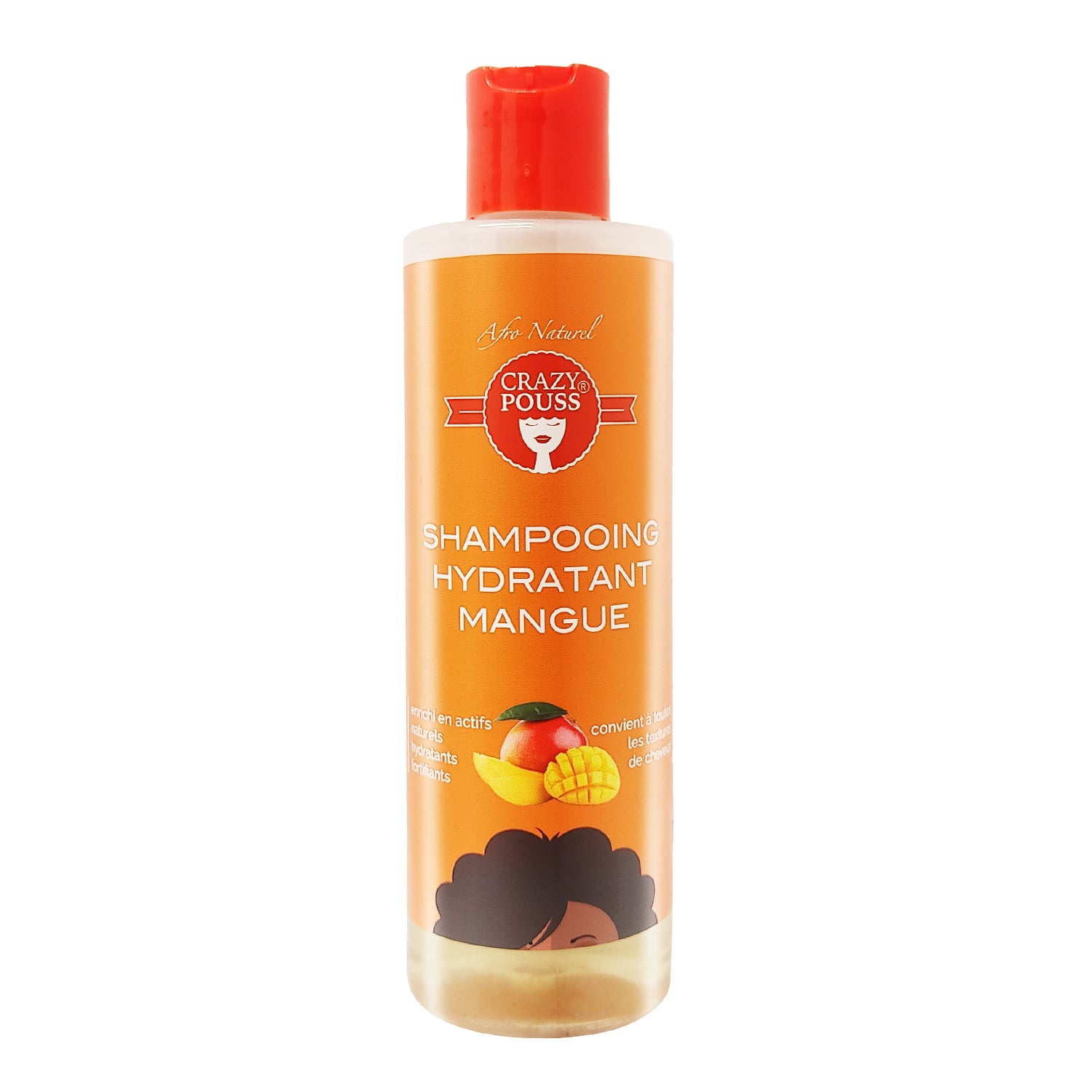 CRAZY POUSS - Shampooing à la mangue - Soin capillaire qui hydrate, nourrit et fortifie vos cheveux