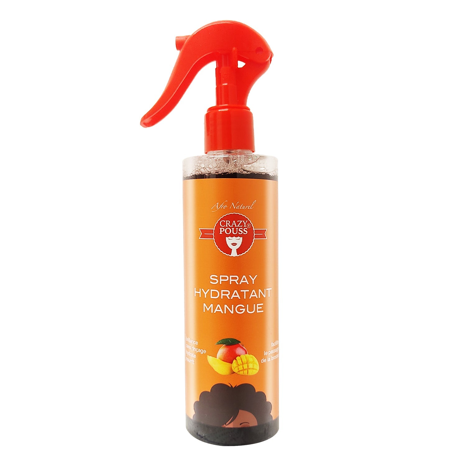 CRAZY POUSS - Spray hydratant à la mangue - Soin capillaire qui hydrate, nourrit et fortifie vos cheveux