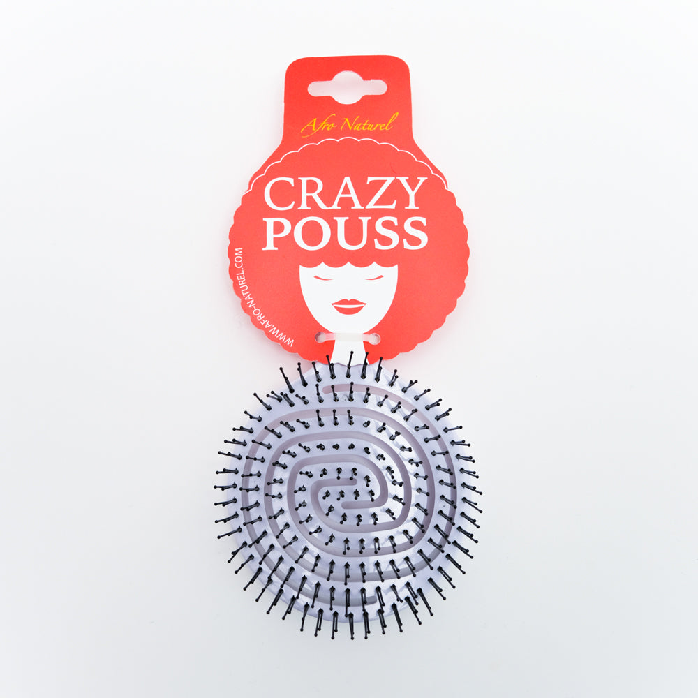 CRAZY POUSS - Brosse démêlante - Cône & labyrinthe - Multicolore - Accessoire pour démêler et coiffer facilement votre chevelure