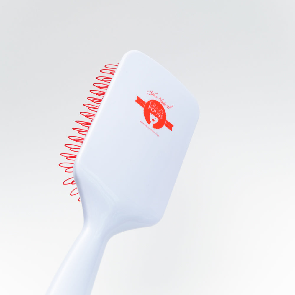 CRAZY POUSS - Brosse brushing - Rouge et blanche - Outil pour réaliser votre brushing impeccablement