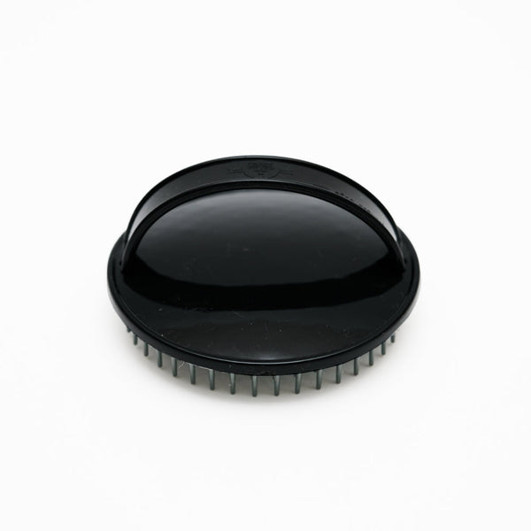 CRAZY POUSS - Brosse ronde avec manche - Noire - Outil à picots pour masser et stimuler votre cuir chevelu