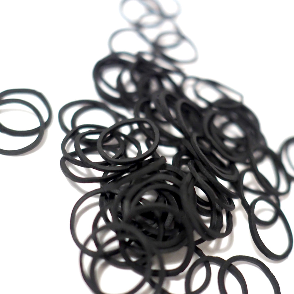 CRAZY POUSS - Lot de 500 mini élastiques en silicone - Noir - Accessoire pour attacher solidement vos tresses et vos cheveux fins