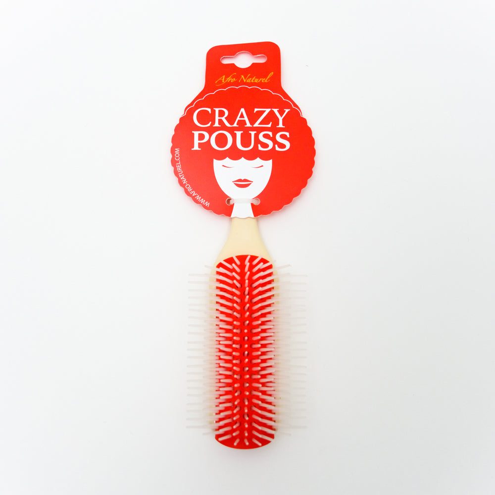 CRAZY POUSS - Brosse afro démêlante - 5 couleurs - Produit qui retire les nœuds de vos cheveux facilement