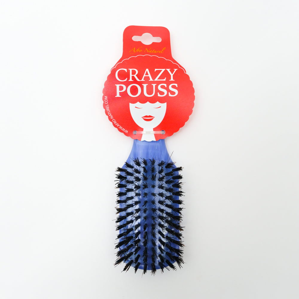CRAZY POUSS - Brosse lissante en bois - 12 couleurs - Produit pour plaquer et lisser vos cheveux pendant les chignons