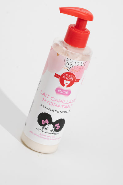 CRAZY POUSS - Lait hydratant pour enfant - Blanc - Formule à l’huile de nigelle pour prendre soin de vos cheveux des enfants