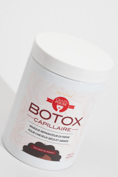 CRAZY POUSS - Botox Capillaire - Blanc - Masque à la Kératine pour nourrir et réparer les cheveux ternes, sans éclat, fragilisés et cassants