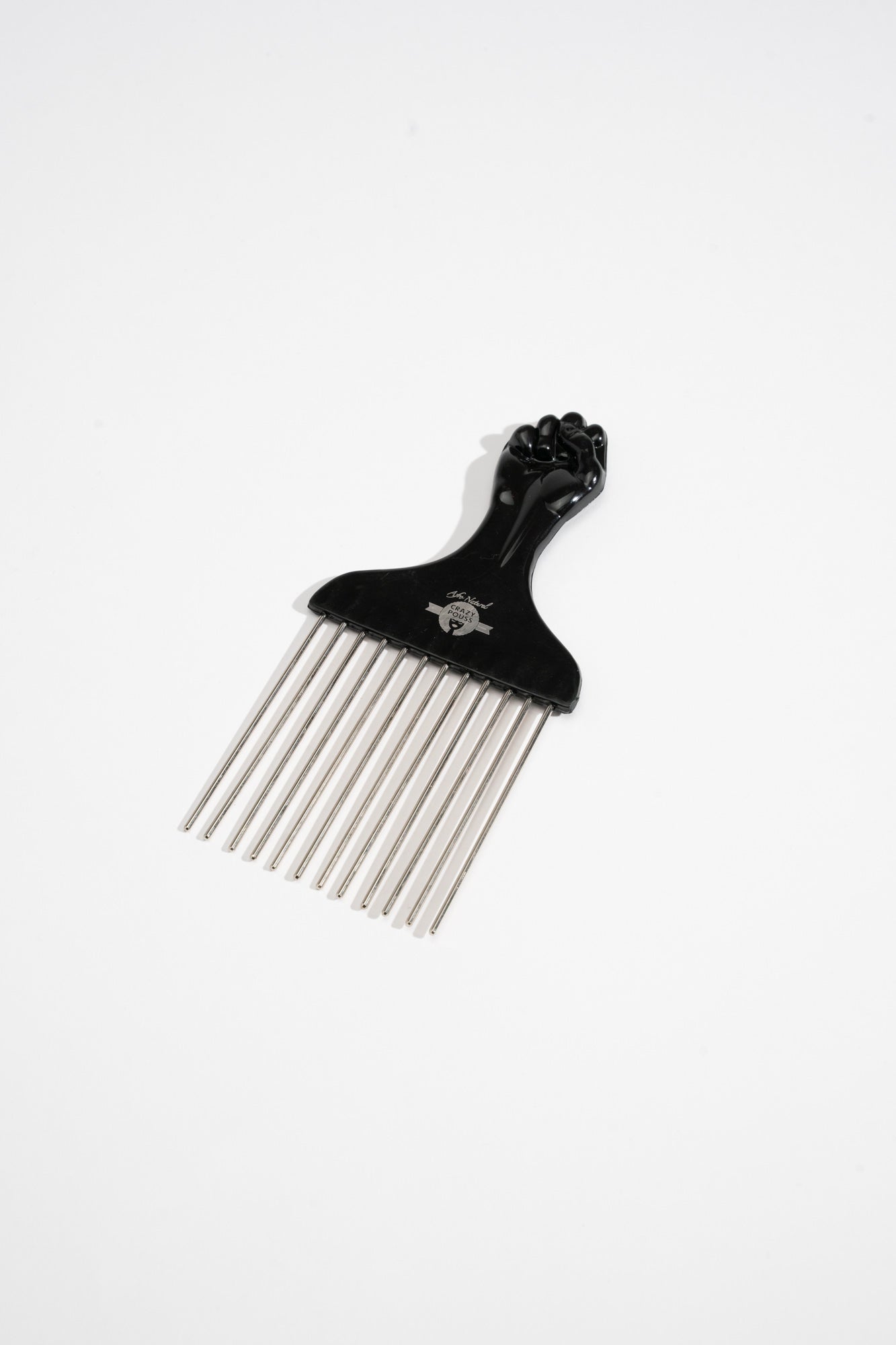 CRAZY POUSS - Peigne afro - noir - Accessoire pour peigner et démêler facilement vos cheveux épais, bouclés, crépus