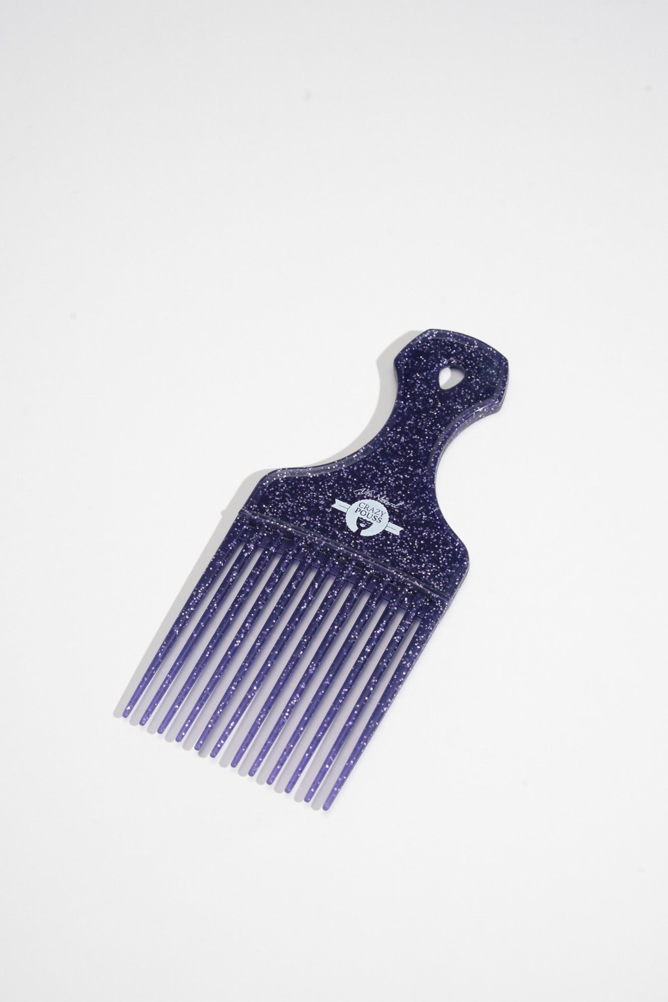CRAZY POUSS - Peigne afro violet - 4 modèles de 2 couleurs - Accessoire pour démêler facilement vos cheveux épais, bouclés, crépus