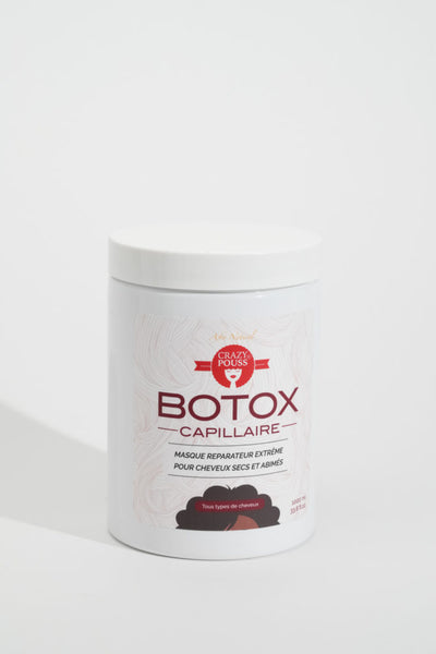 CRAZY POUSS - Botox Capillaire - Blanc - Masque à la Kératine pour nourrir et réparer les cheveux ternes, sans éclat, fragilisés et cassants