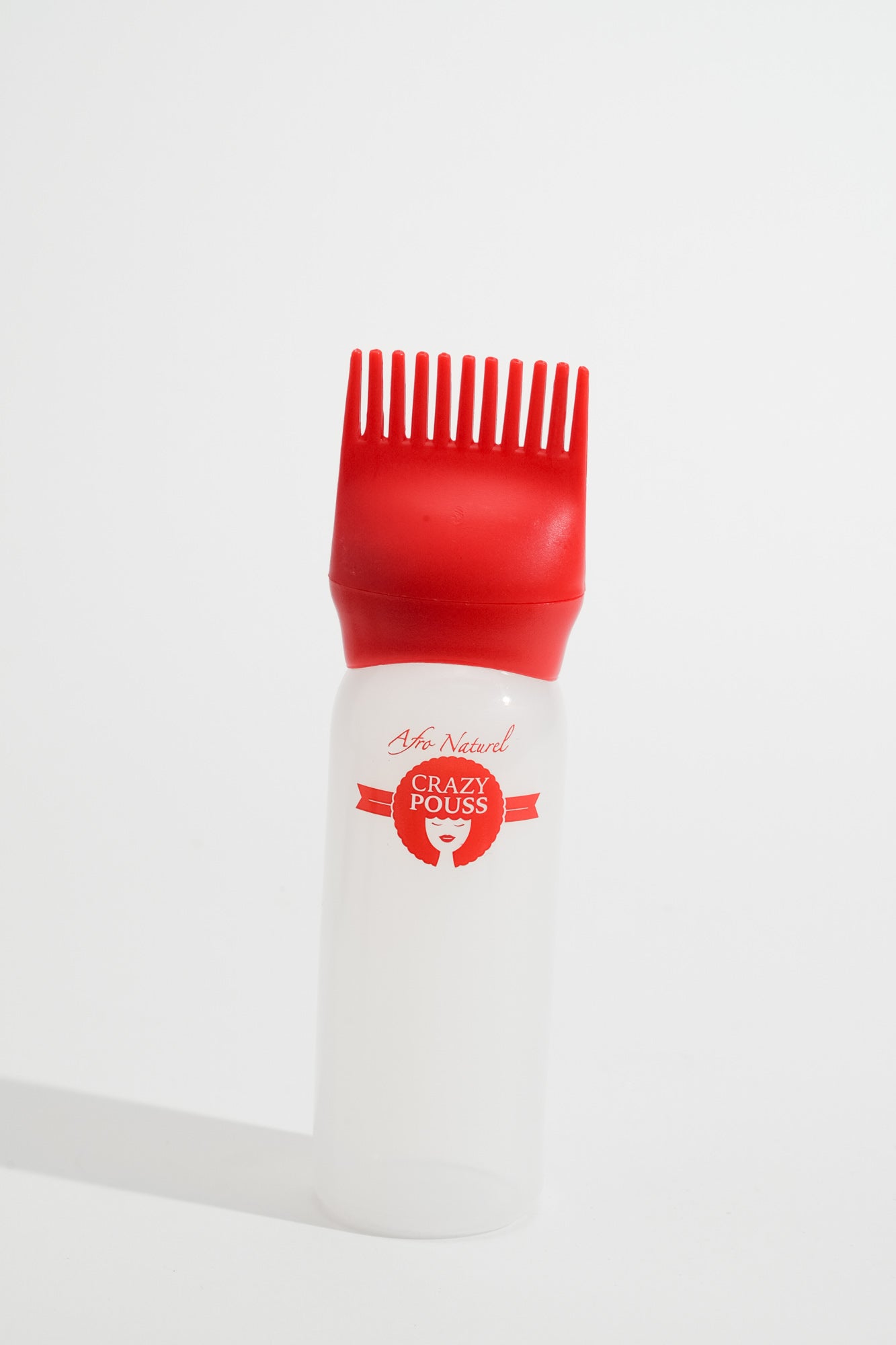 CRAZY POUSS - Flacon applicateur d'huiles - Rouge et blanc - Accessoire avec embout pour appliquer les huiles sur vos cheveux