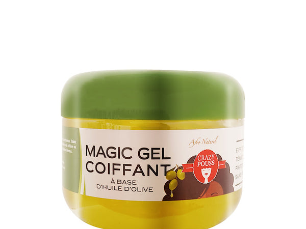 CRAZY POUSS - Gel coiffant à l’huile de ricin 500ml - Rouge - Gel à texture non collante pour fixer tous vos styles de coiffures