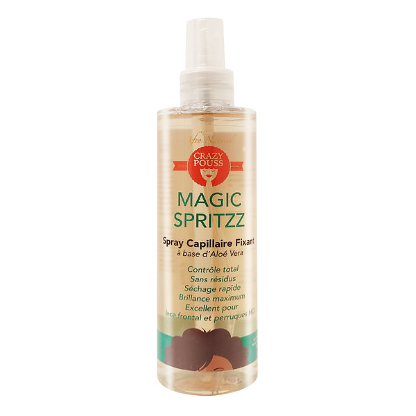 CRAZY POUSS - Magic spritzz spray capillaire fixant - spray fixant invisible pour tenir vos coiffures, les contrôler impeccablement et durablement