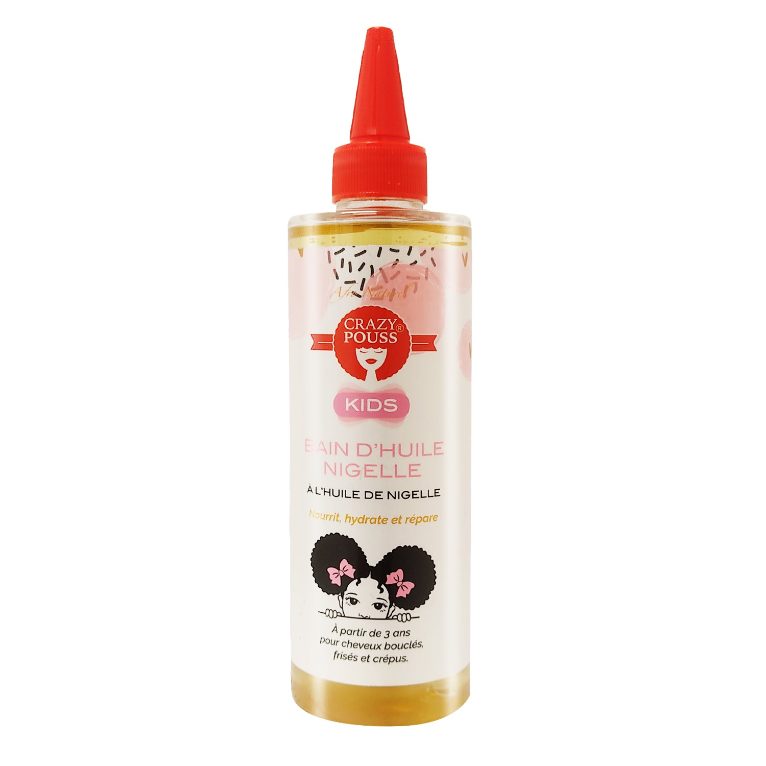 CRAZY POUSS - Pack hydratant - Jaune - Gamme de produits enrichis en huile de nigelle pour prendre soin des cheveux de vos enfants